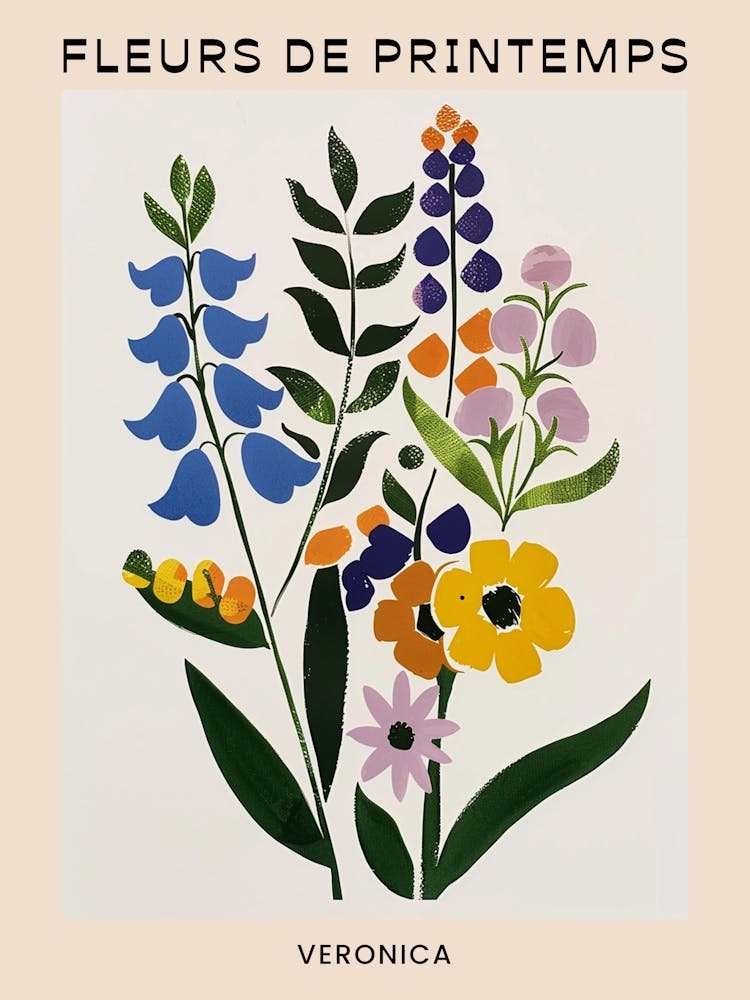 Spring Floral French Poster  Veronica 1