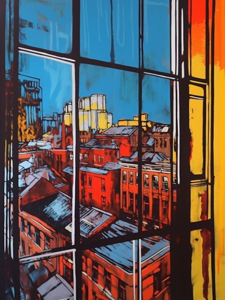 Window View Of Moscow Russia In The Style Of Pop Art 4