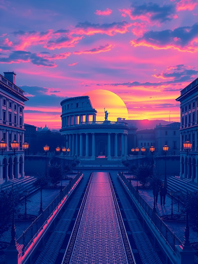 Sunset Over A City 5