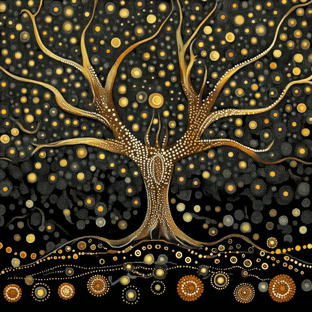 Colorful Dots and Circle of Tree 9