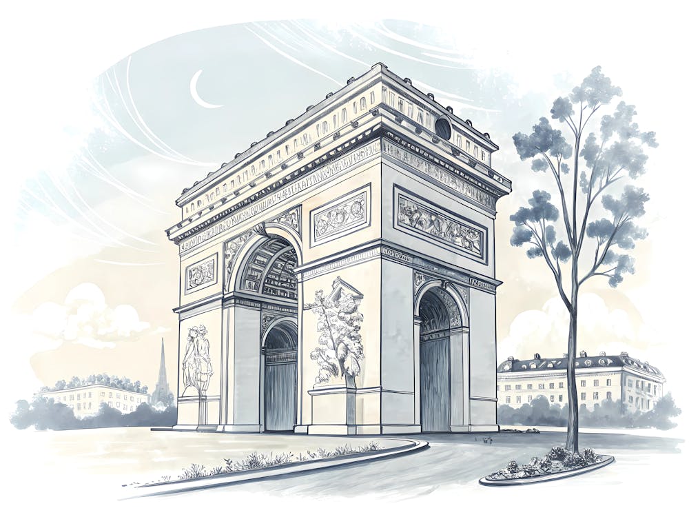 Minimalist Ink Sketch Of Minimalist Archway Series