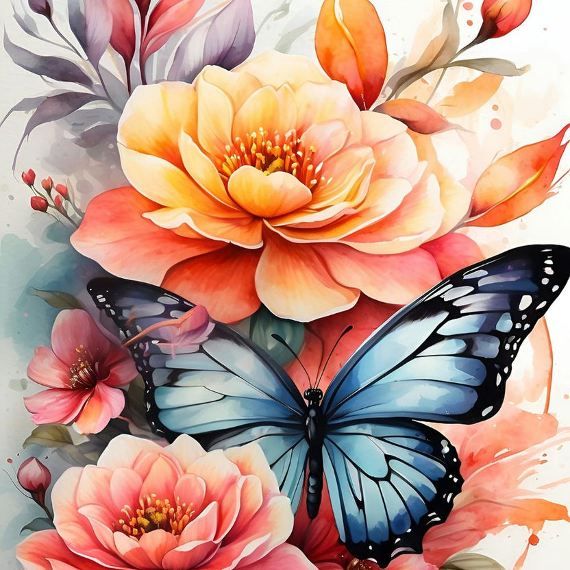 Butterfly And Flowers