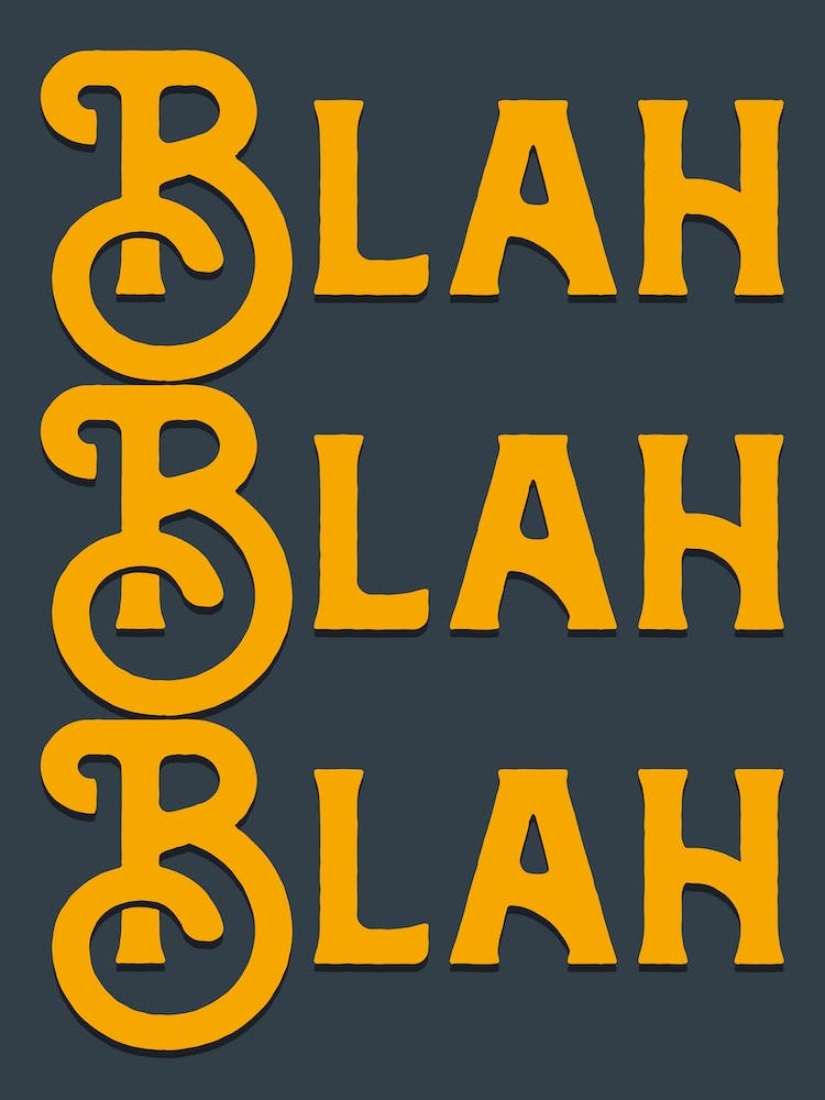 Blah Blah Blah Vintage Typography