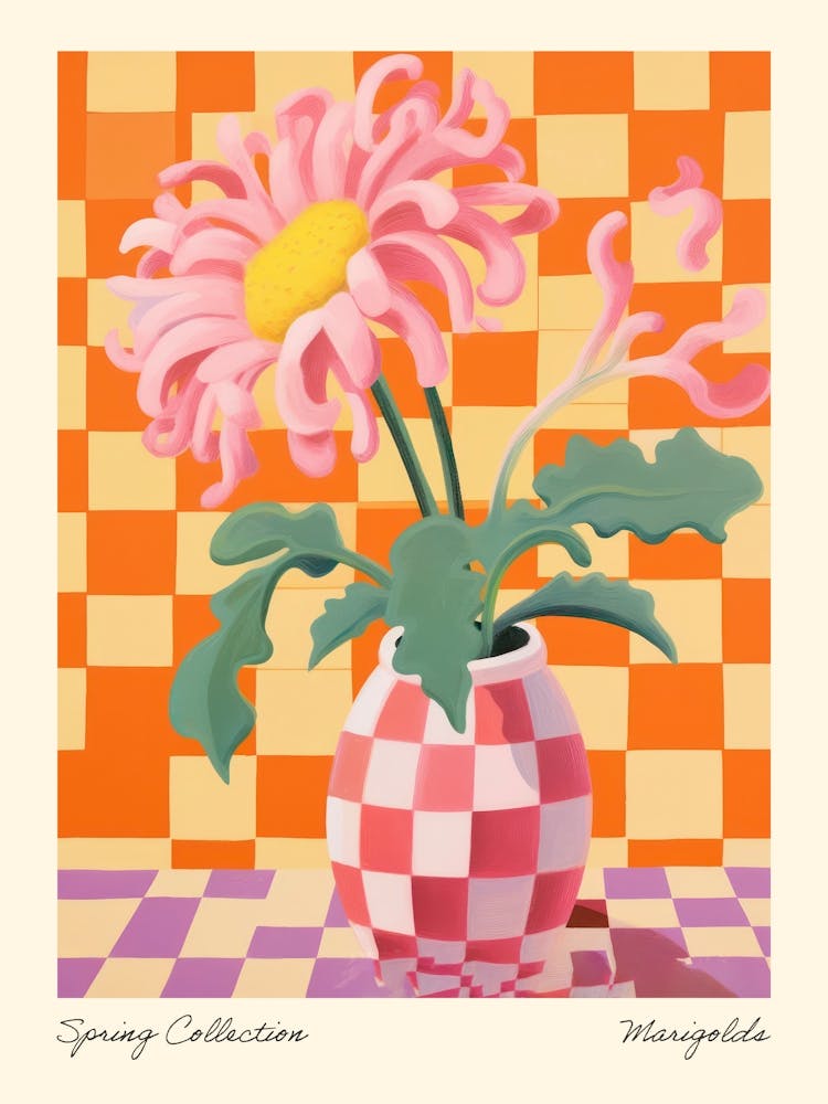 Spring Collection Marigolds Flower Vase 1