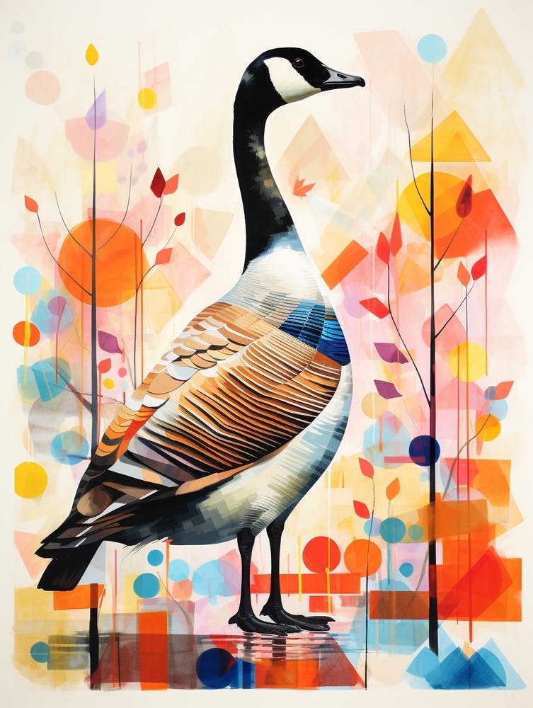 Collage de Peinture d'Oiseau Bernache du Canada 1