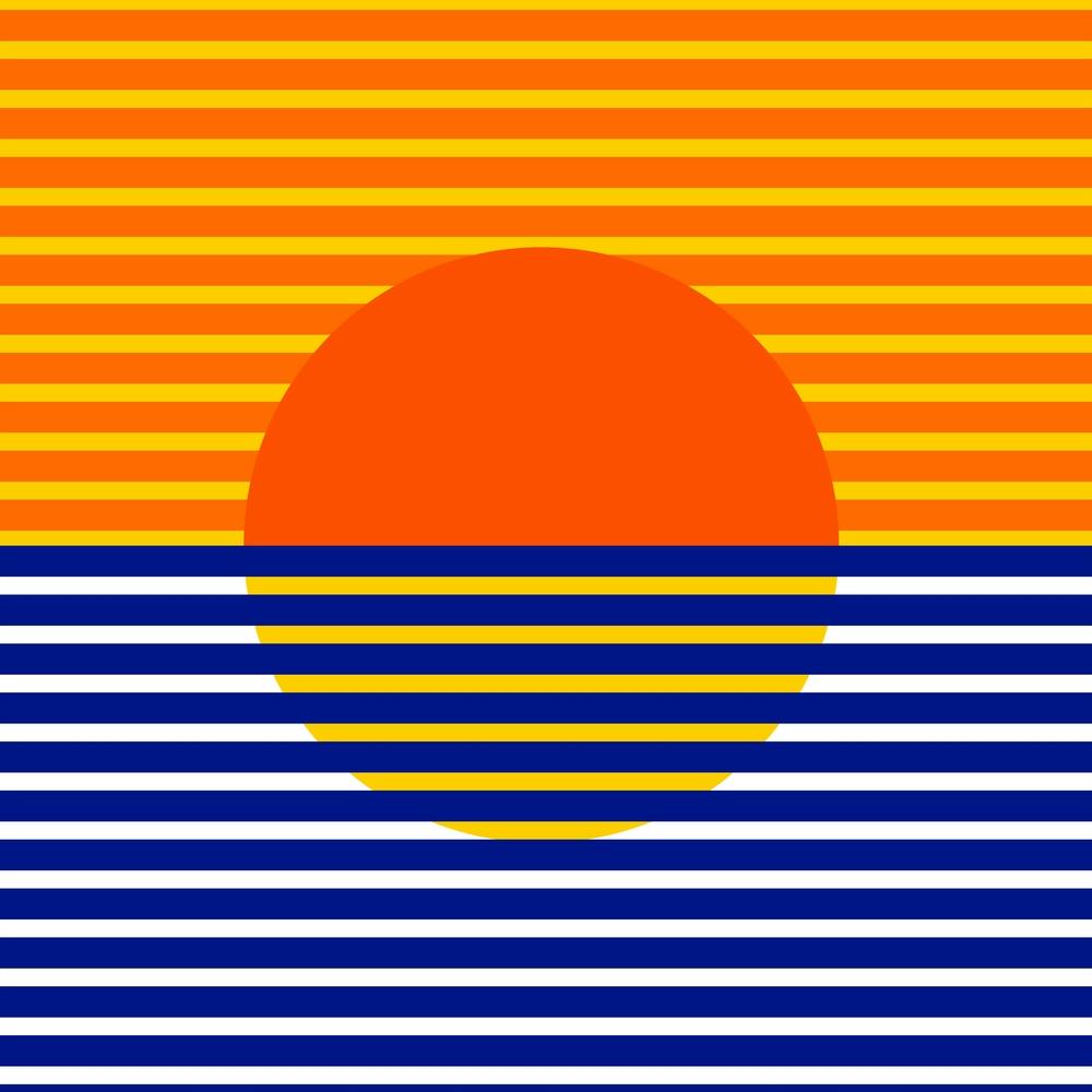 Orange Split Sunset Square