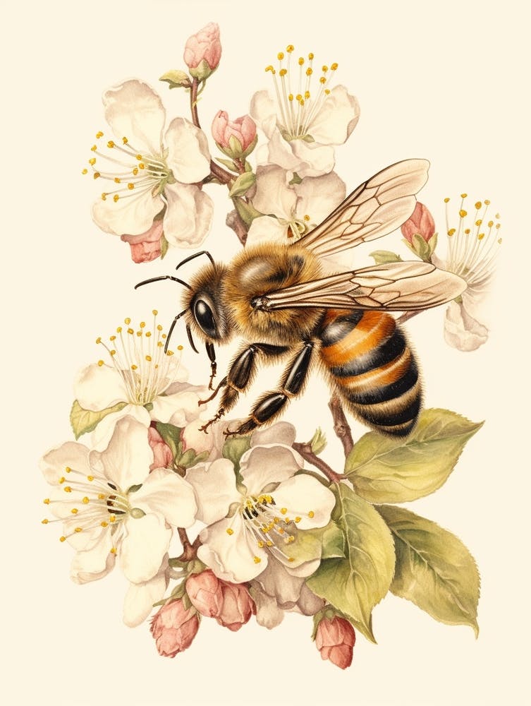 Storybook Animal Watercolour Honey Bee 3
