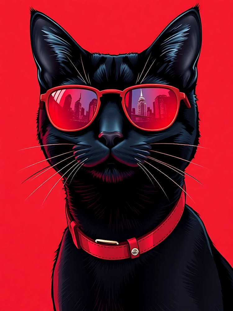Cat In Sunglasses Canvas Print