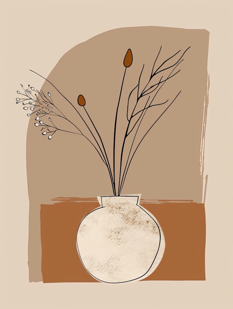 Bucharest Botanical Garden Boho Line Art