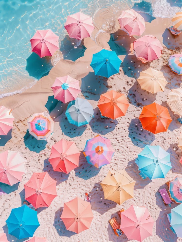 Colorful Umbrellas On The Beach 3