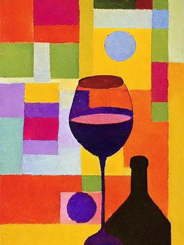 Asti Spumante Paul Klee Inspired Abstract Cocktail Poster