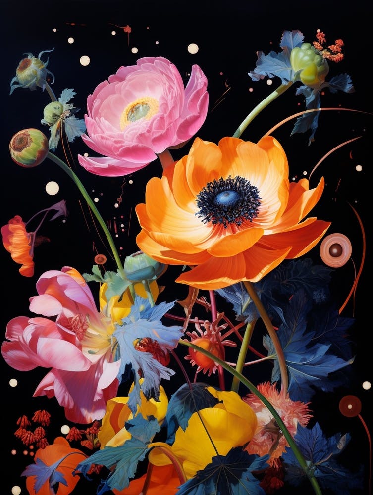 Surreal Florals Everlasting Flower 3 Flower Painting
