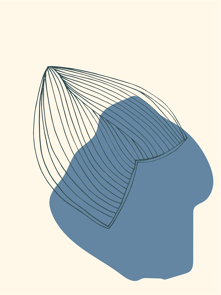 Abstract Shape And Fish Tail In Pastel Blue 1