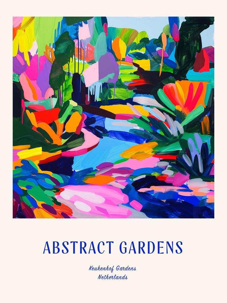 Jardins Colorés Keukenhof Gardens Bleu des Pays-Bas Affiche