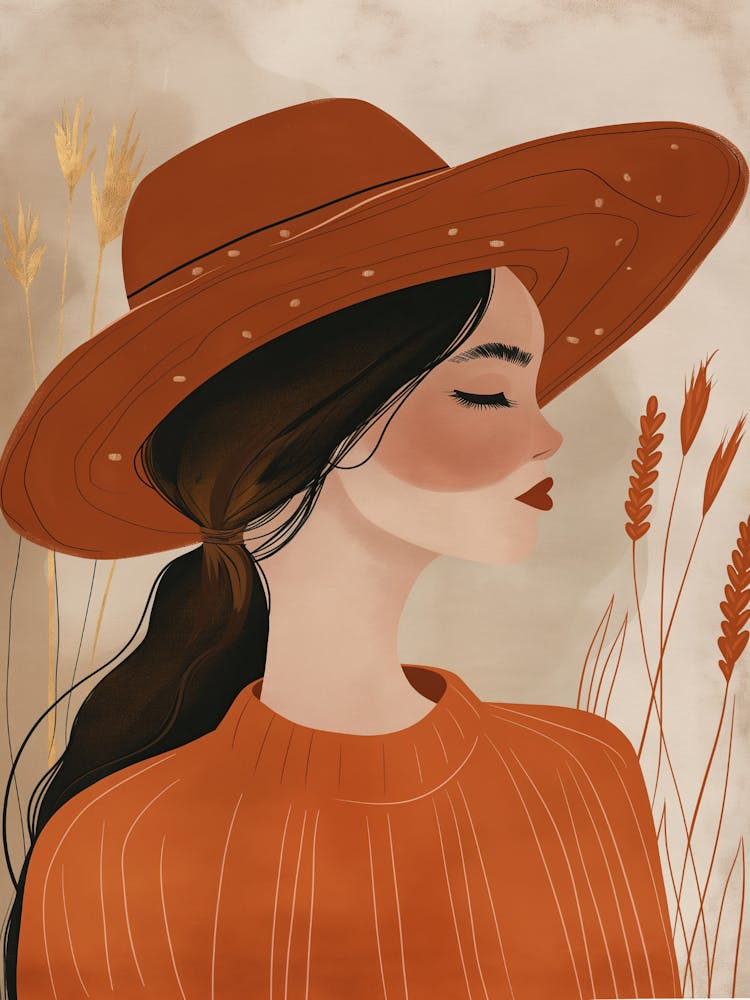 Autumn Girl In A Hat