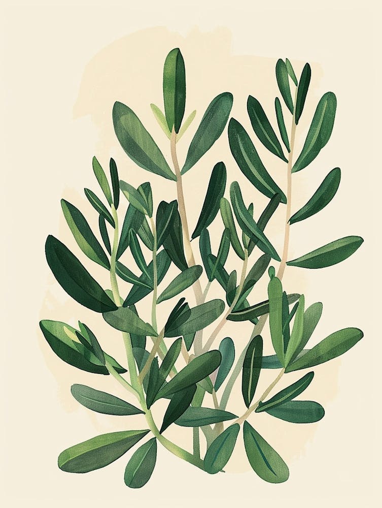Jade Plant Minimalist Illustration 8