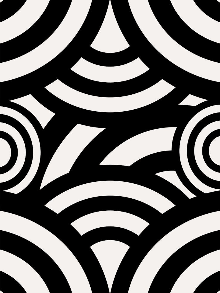 Retro Vintage Abstract Arches Black And White