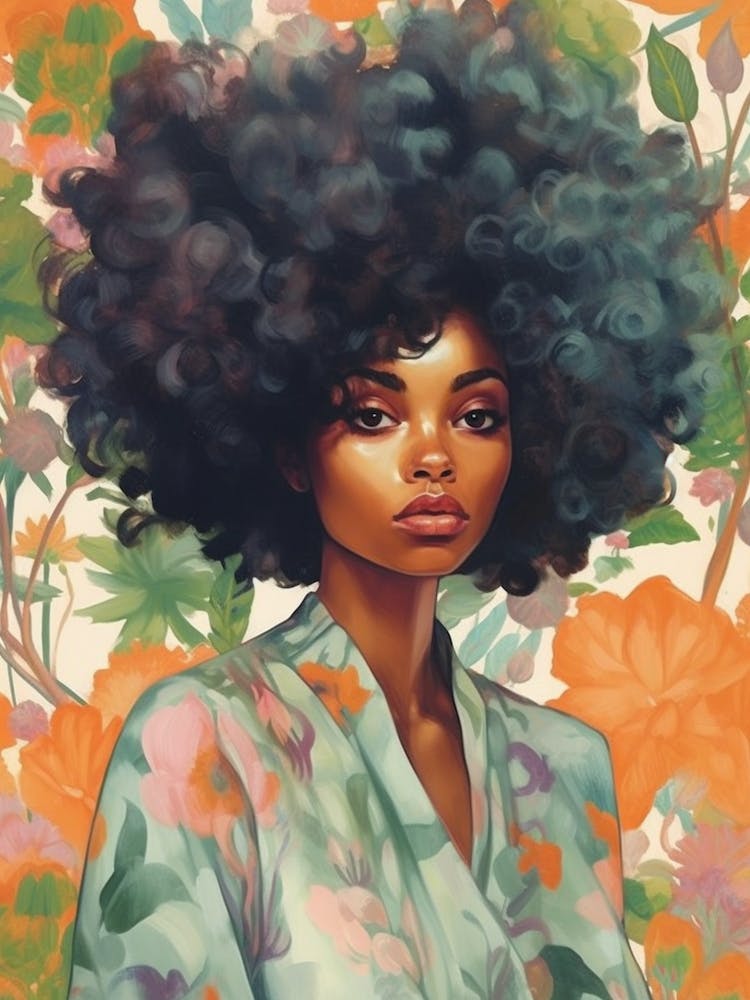 Hair Appreciation Pastel Portrait 2