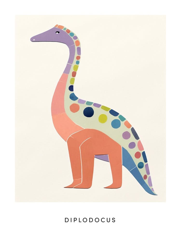 Nursery Dinosaur Art Diplodocus 1 Poster
