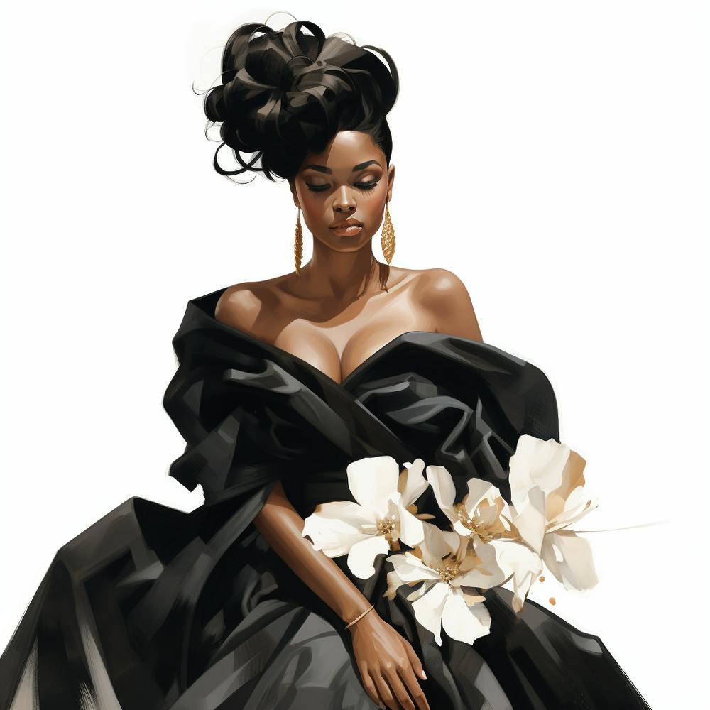 Black Woman In Black Dress