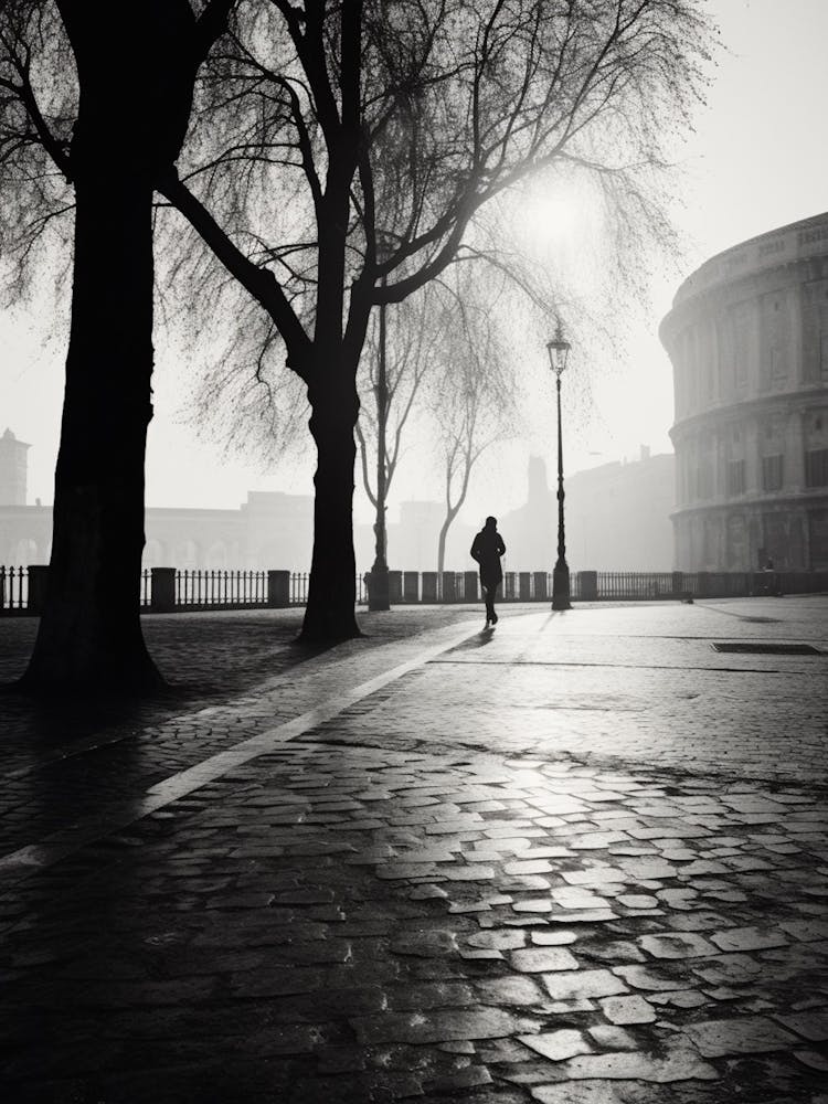 Rome, Black And White Analogue Photograph 3