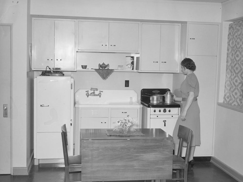 Kitchen In One Room Apartment, Greenbelt, Maryland By Russell Lee