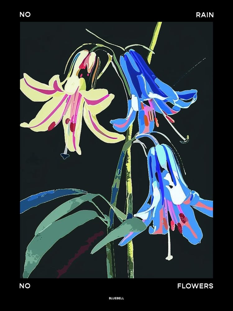 No Rain No Flowers Poster Bluebell 2