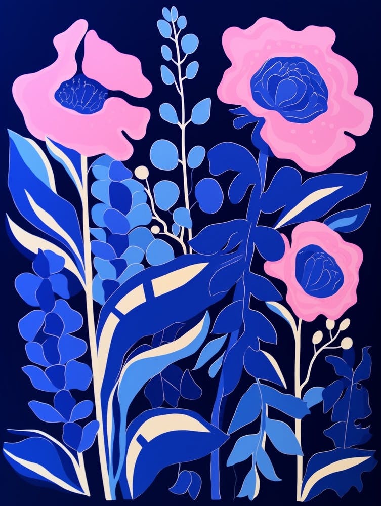 Blaue Blumenillustration Fingerhut 4