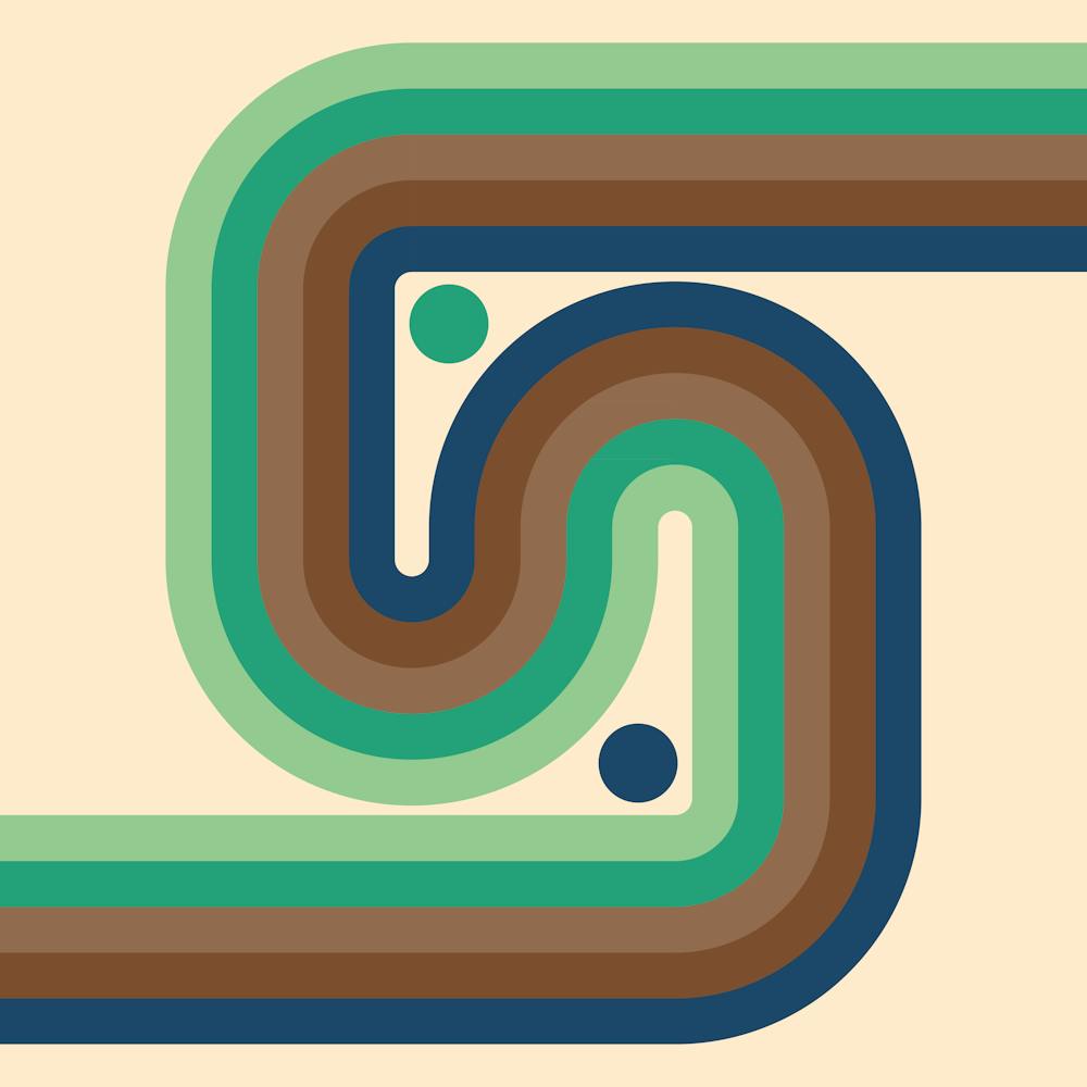 Geometric Rainbow Midcentury Modern Pattern Old Countryside