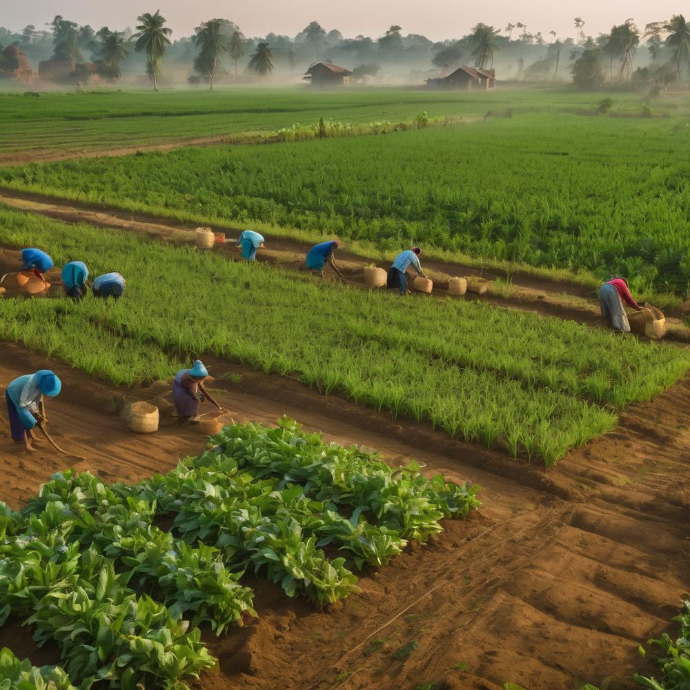 Farmers Working In A Field