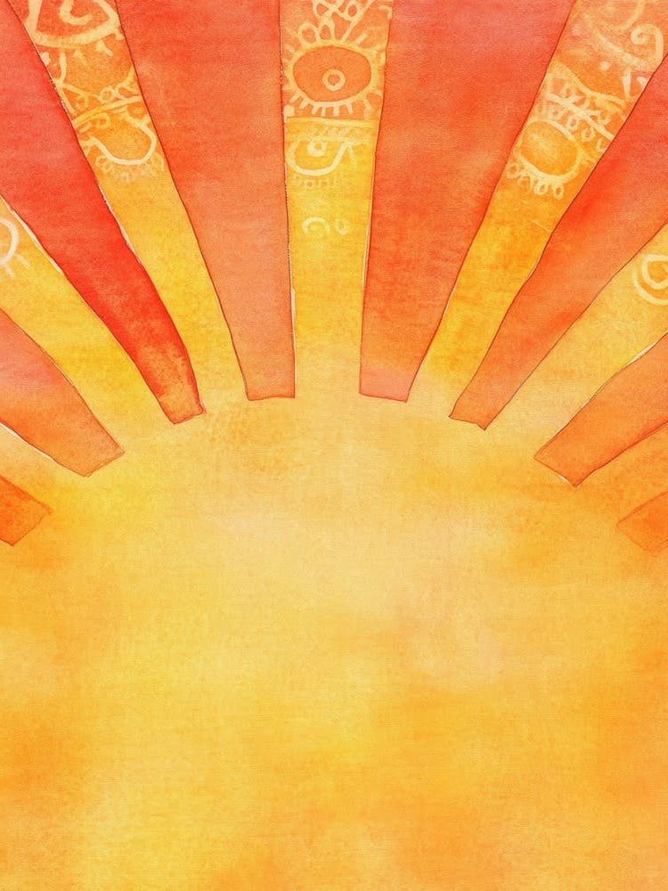 Watercolor Sunburst
