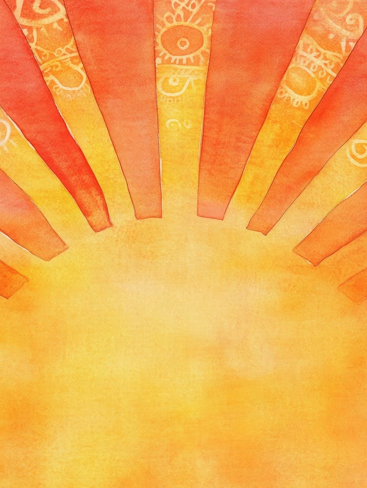 Watercolor Sunburst
