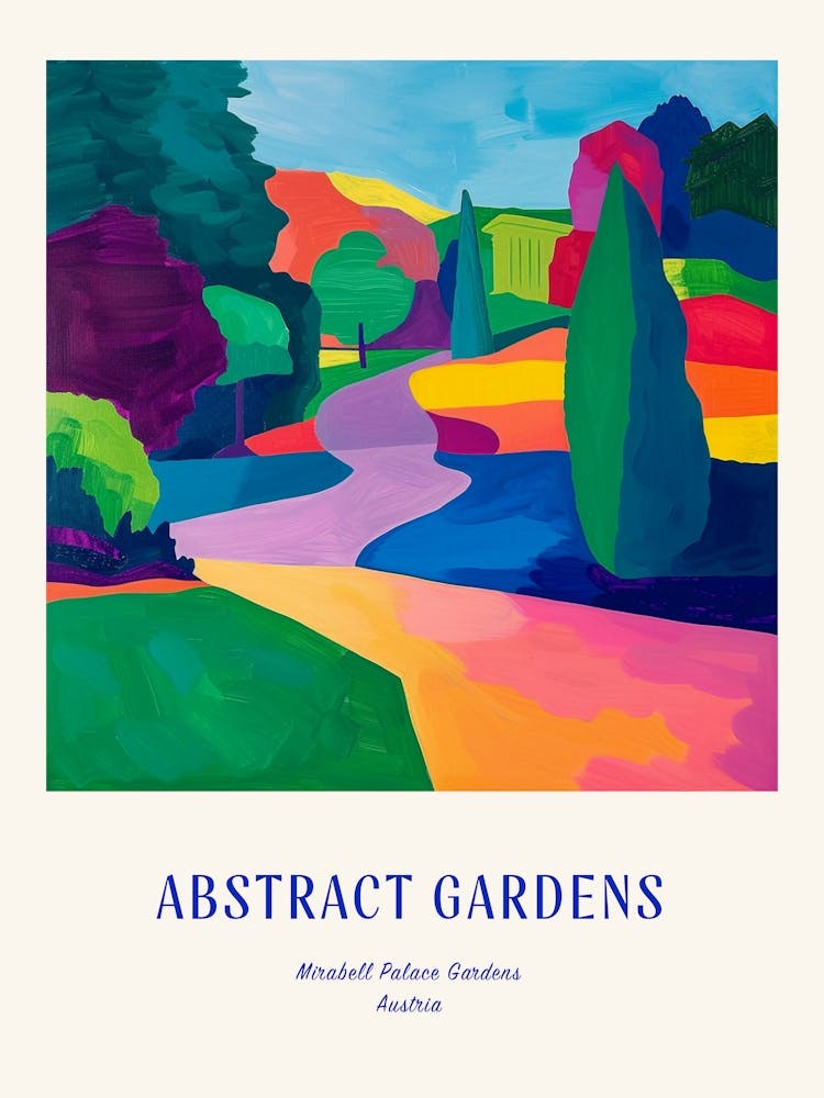 Farbenfrohe Gärten Mirabellgarten Österreich 4 Blau Poster