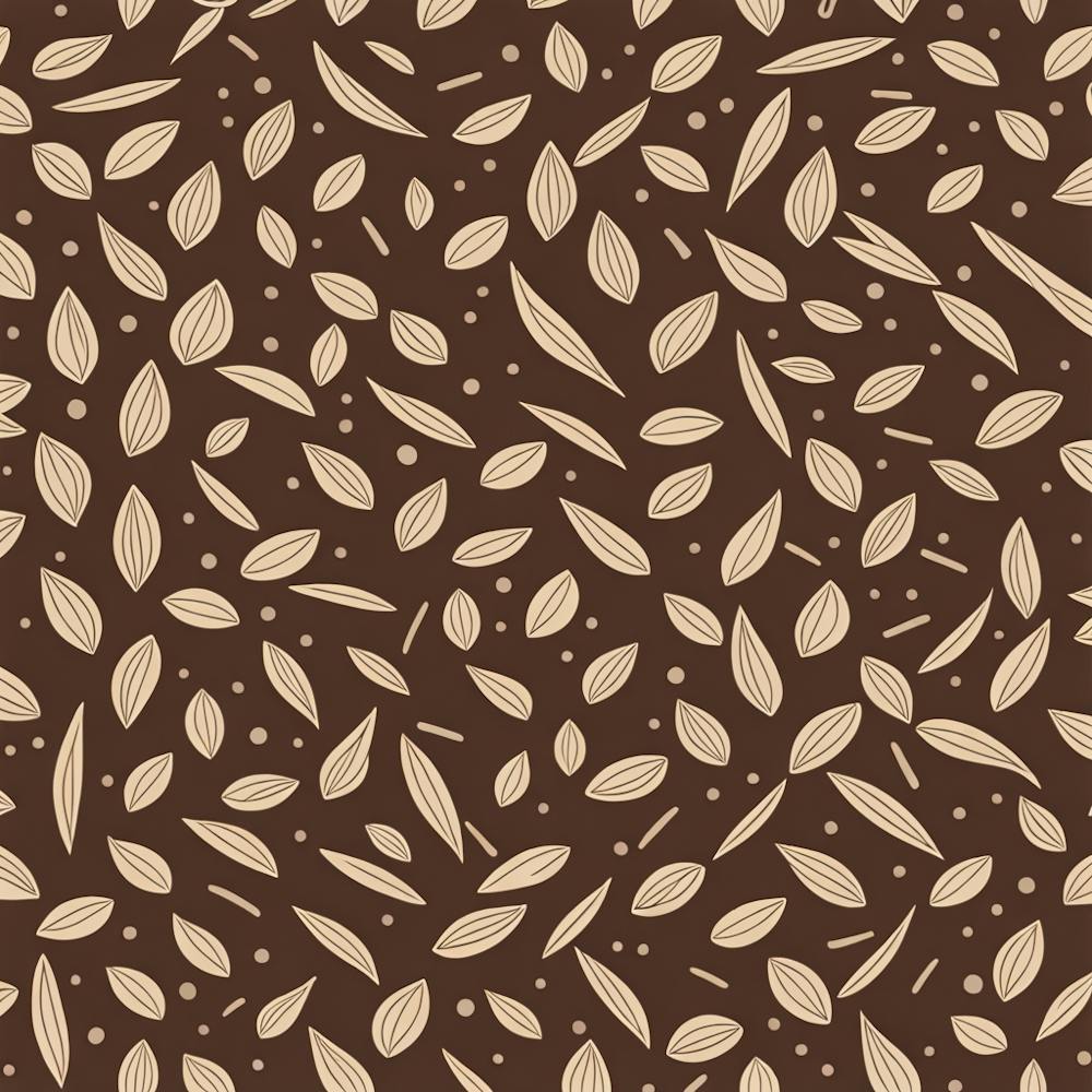 Brown Leaves On A Brown Background, A Seamless Pattern, Flat Art, 158