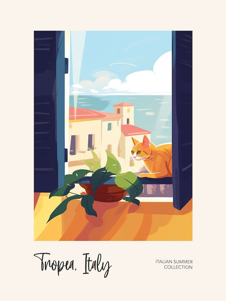 Tropea Cat On A Window 1 Italian Summer Collection