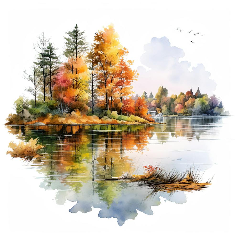 Herbstlandschaft Aquarellmalerei 2