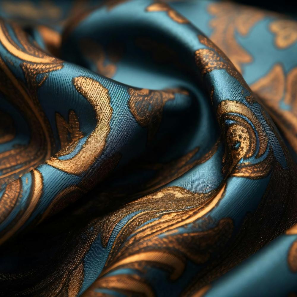Blue And Gold Paisley