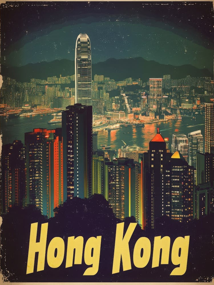 Aihrgdesign A Retro Travel Poster For Hong Kong 2