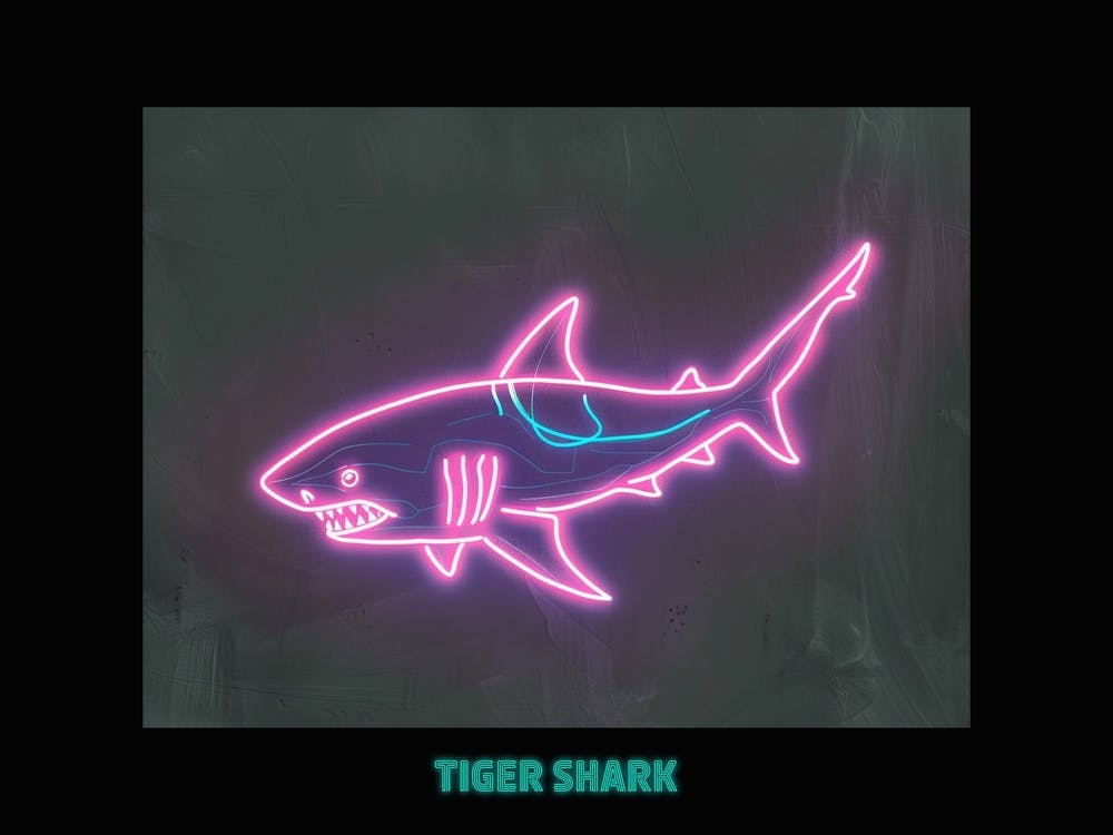 Pink Tiger Neon Shark 4 Poster