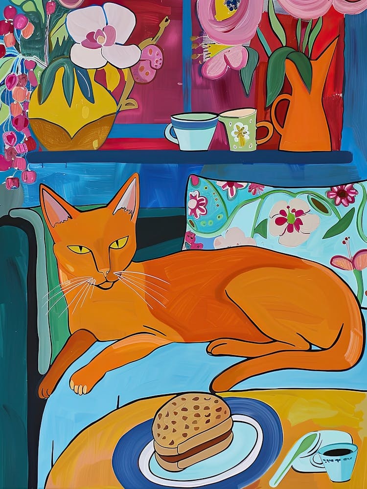 Tea Time With A Abyssinian Cat 1