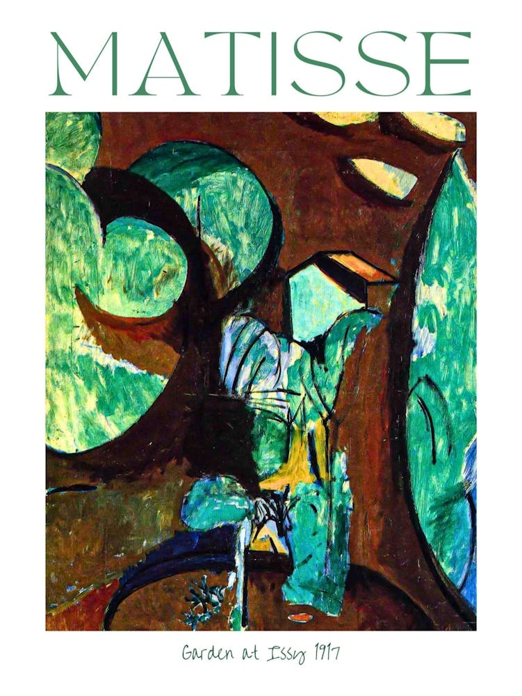 Henri Matisse Garden at Issy 1917 in HD Art Poster Print for Feature Wall Decor - Fully Remastered High Definition