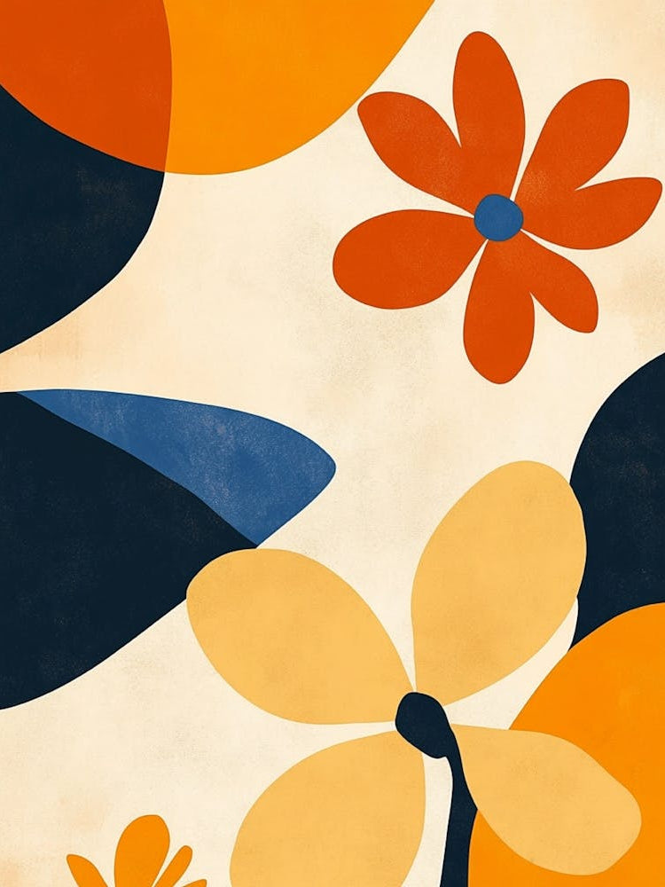 Abstract Flower Canvas Art