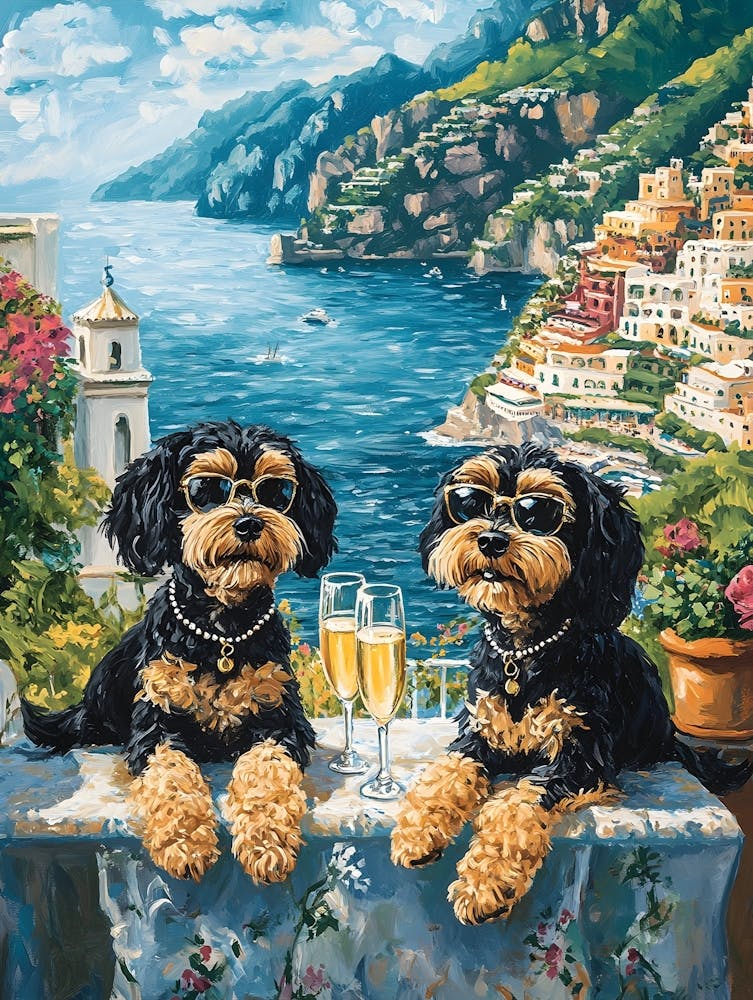 Terriers Drink in Italy