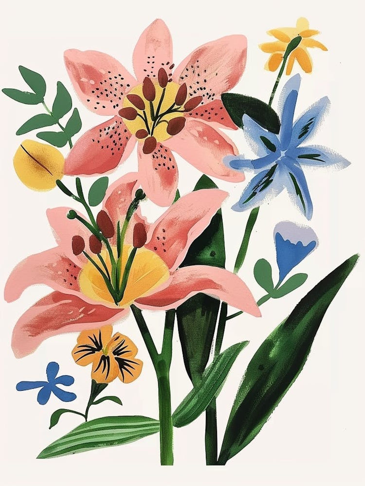 Painted Florals Lily 2