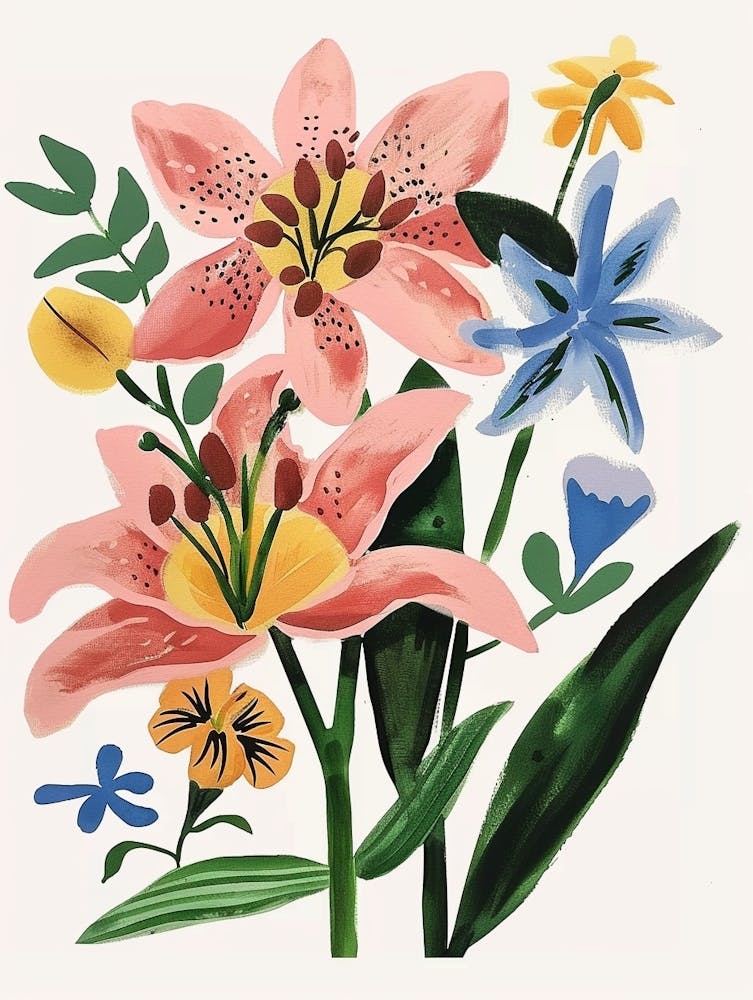 Painted Florals Lily 2