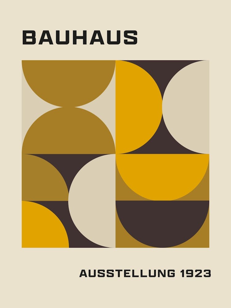 Bauhaus Minimalist Abstract Print 2 Mustard