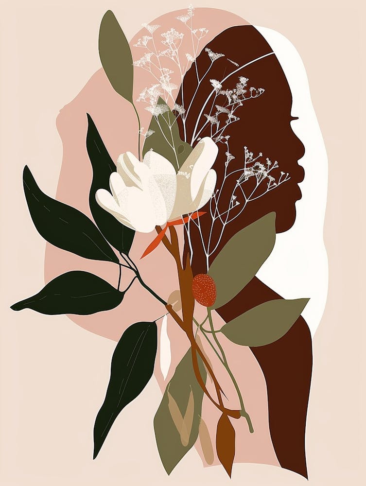 Portrait Of A Woman With Flowers 15