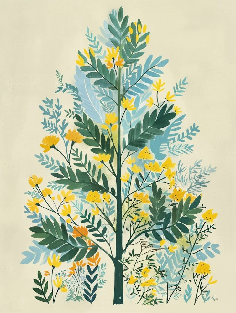 Sequoia Tree Flat Illustration 3