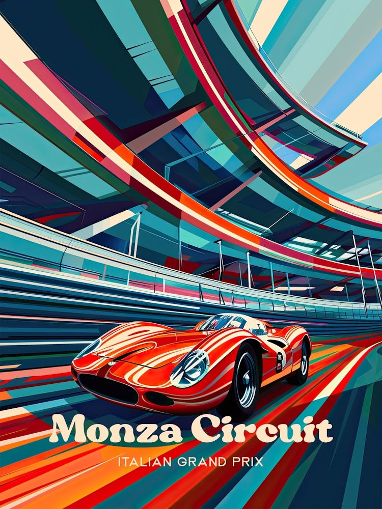 Monza Circuit Grand Prix Autodromo Travel Illustration