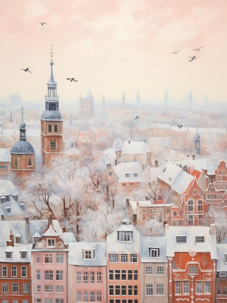 Dreamy Winter Painting Frankfurt Germany 2